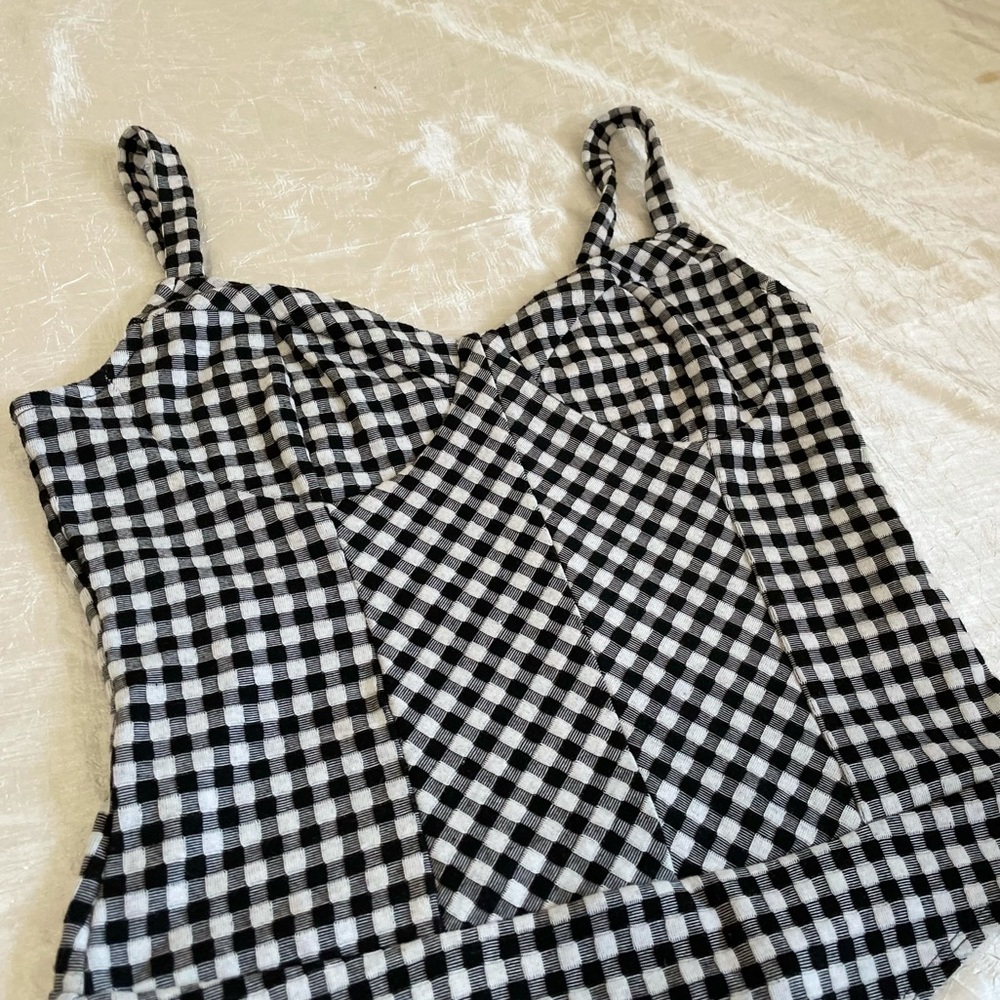 Dynamite black and white gingham snap closure bodysuit - Picture 4 of 9